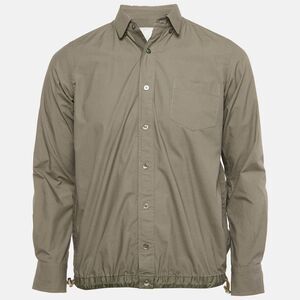 Sacai Grey Cotton Drawstring Hem Shirt M